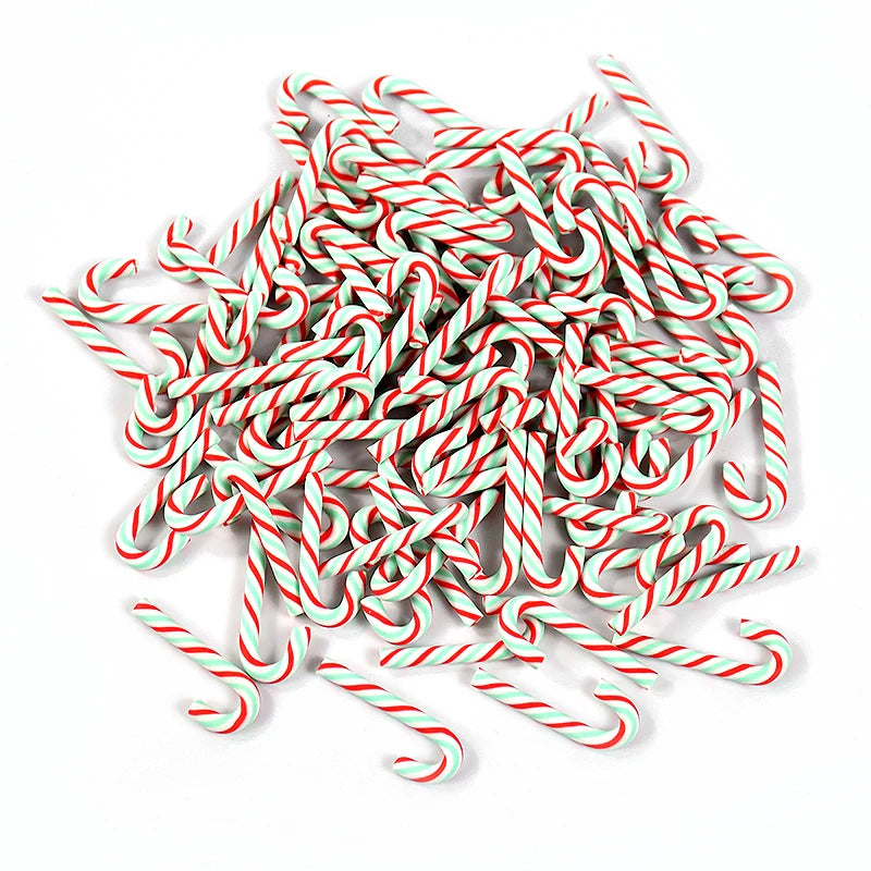 10/30/50 Mini Candy Cane Ornaments – Red & White Resin Pendants for Christmas Crafts, Tree Décor & Holiday Styling (2025 Edition)