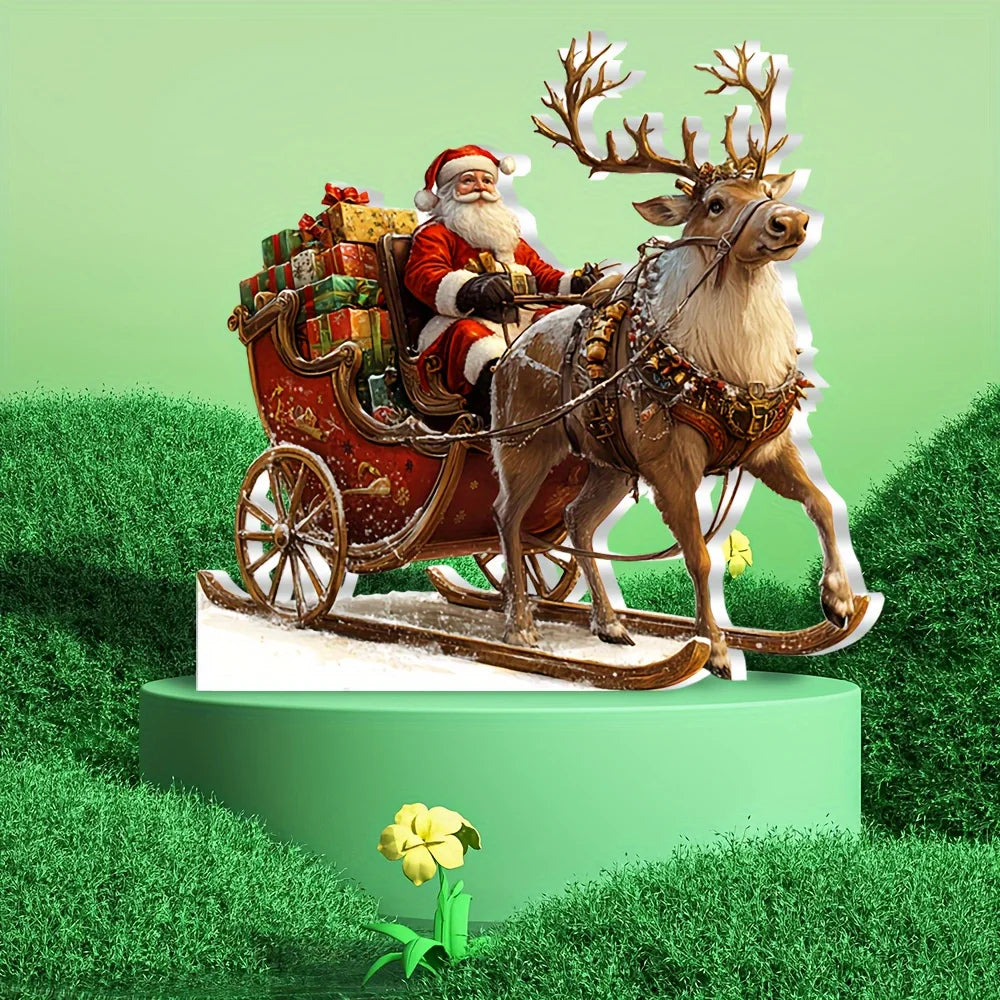 Bohemian Christmas Desktop Ornament – 2D Acrylic Festival Decoration for Bedroom & Seasonal Gifting (2025 Edition)