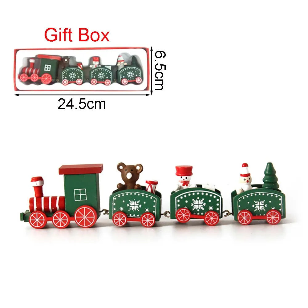 Christmas Wooden Train Ornament – Moving Train Decoration for Home, Noel & New Year 2025 Gifting