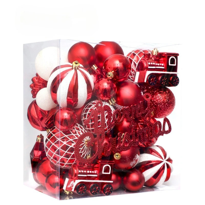 65-Piece Champagne Gold Christmas Ball Ornaments – Matte, Glossy & Textured Tree Decorations with Mixed Shapes & “Merry Christmas” Accents (2025 Edition)