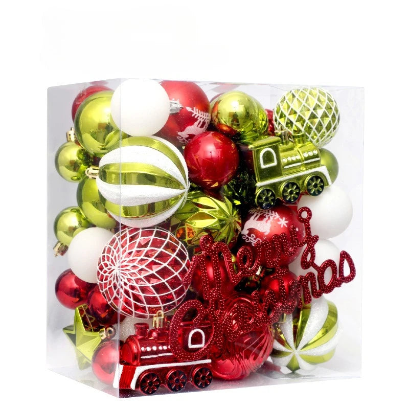65-Piece Champagne Gold Christmas Ball Ornaments – Matte, Glossy & Textured Tree Decorations with Mixed Shapes & “Merry Christmas” Accents (2025 Edition)