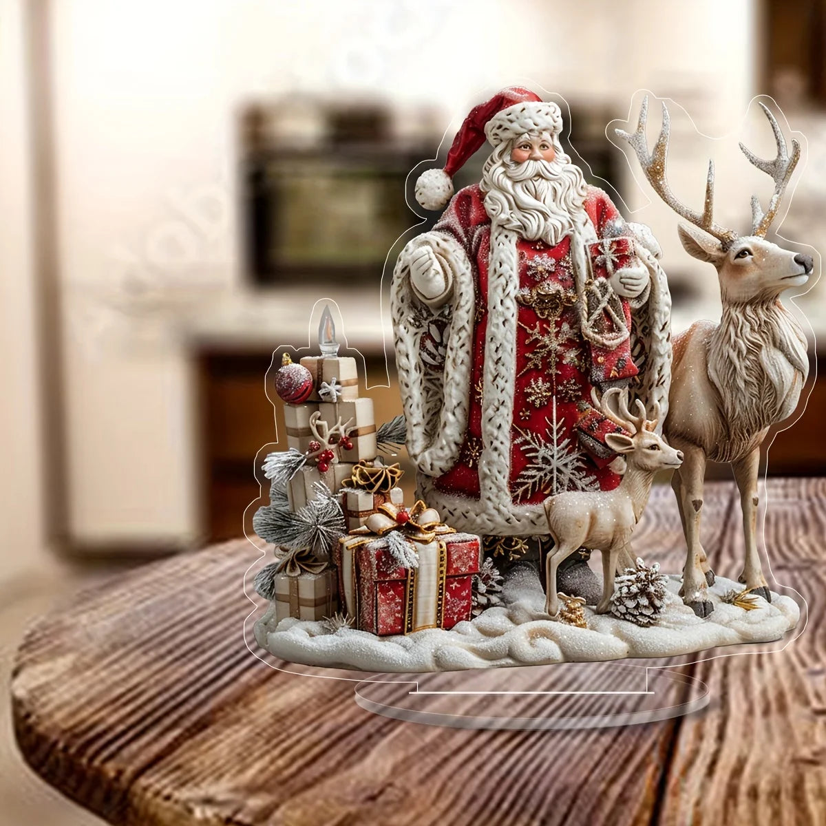 Bohemian Christmas Desktop Ornament – 2D Acrylic Festival Decoration for Bedroom & Seasonal Gifting (2025 Edition)