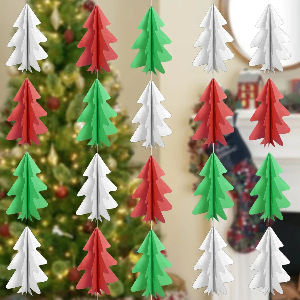 3D Christmas Tree Paper Garland – Eco-Friendly Hanging Decoration for Holiday Atmosphere & Indoor Styling (2025 Edition)