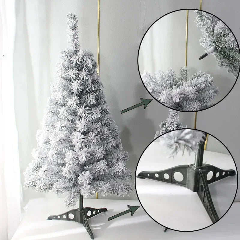 White Christmas Tree with Tree Skirt – 600-Tip Snowy PVC Decoration for Homes, Stores & Seasonal Gifting (2025 Edition)