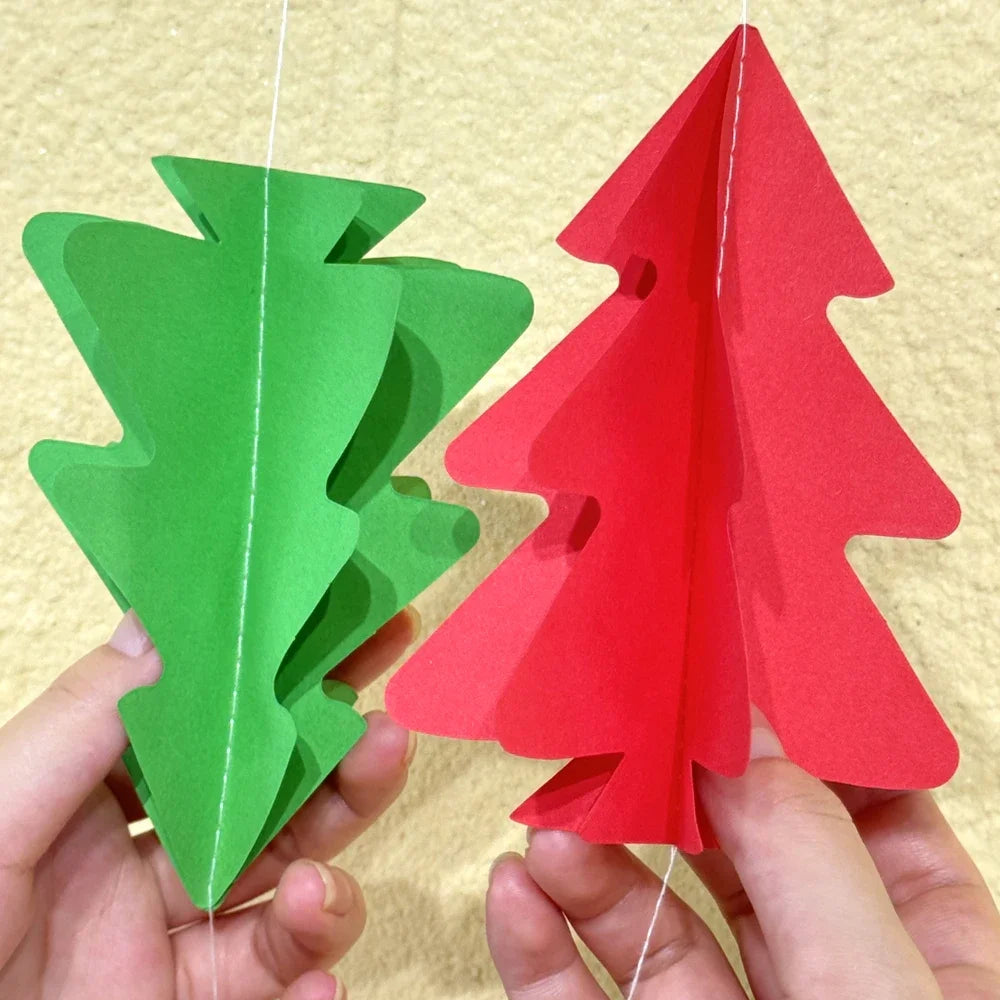 3D Christmas Tree Paper Garland – Eco-Friendly Hanging Decoration for Holiday Atmosphere & Indoor Styling (2025 Edition)