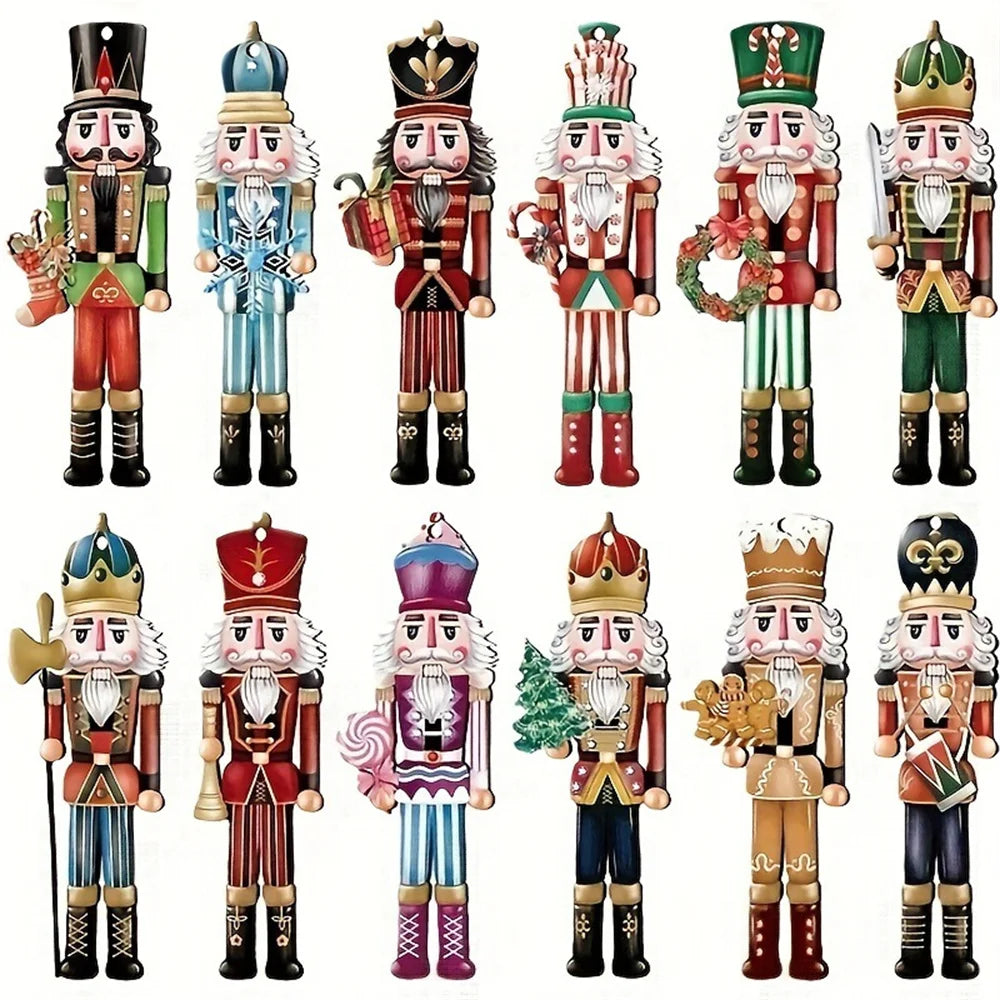 Christmas Nutcracker Ornament Set – 12 Wooden Hanging Decorations for Tree & Home (2025 Edition)