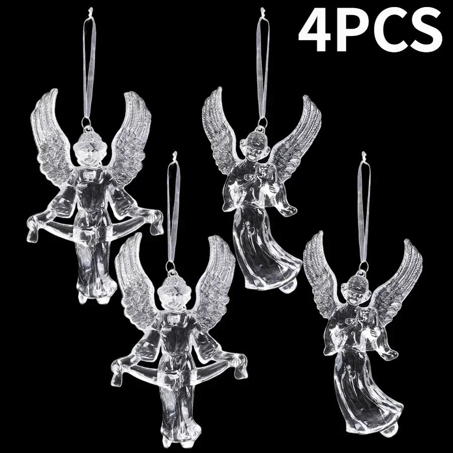 2/12-Piece Acrylic Snowflake & Icicle Ornaments – Crystal Clear Christmas Tree Pendants for Holiday & Winter Party Décor (2025 Edition)