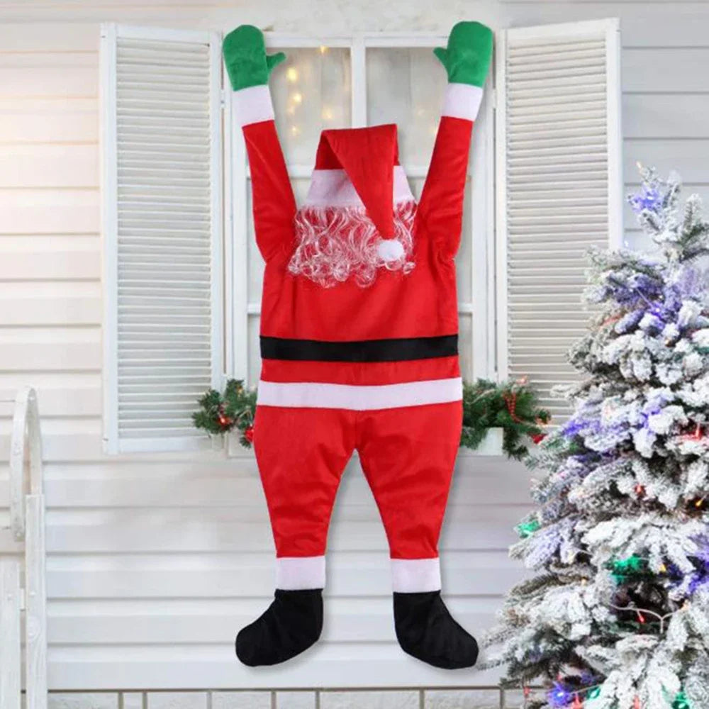 Climbing Santa Claus Decoration – Plush Window & Outdoor Display with Adhesive Tape for Creative Holiday Styling (2025 Edition)