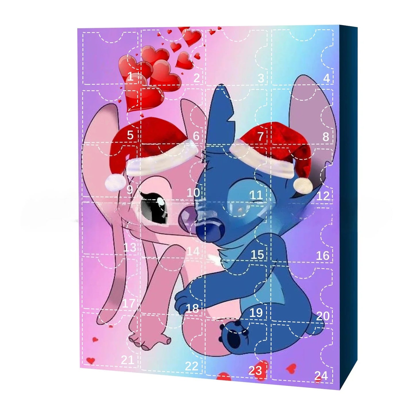 Cartoon Advent Calendar– 24-Day Countdown Resin Gift with Stitch & Santa Designs for Christmas & New Year (2025 Edition)