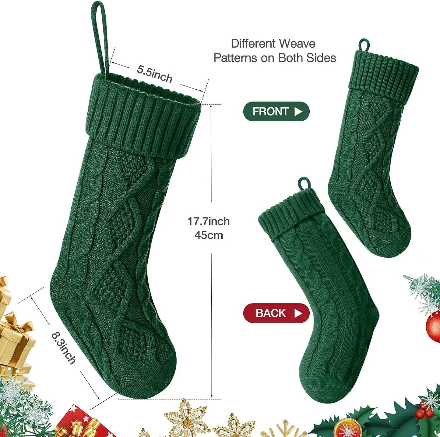 Large Cable Knit Christmas Stockings for Kids – Soft Holiday Decoration for Family Parties & Festive Gifting (2025 Edition)