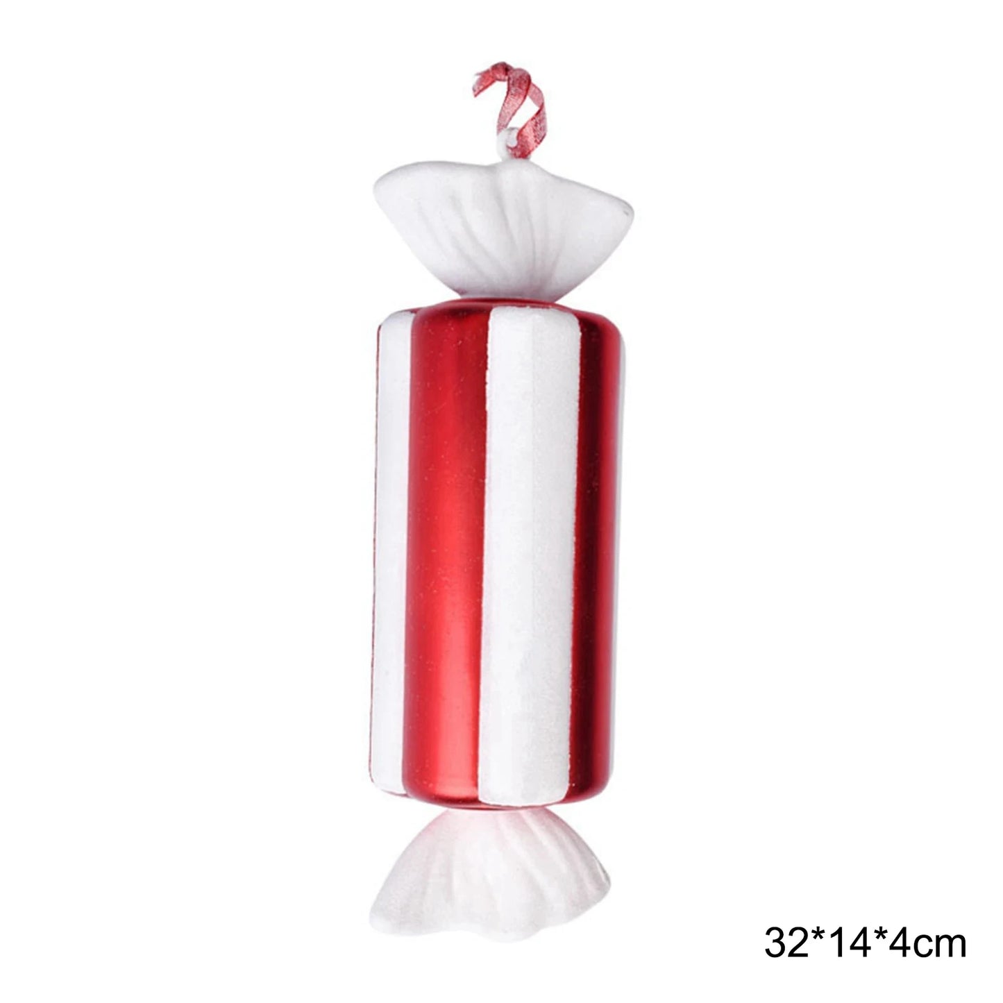 1 or 4-Piece Large Red Candy Cane Christmas Ball Ornaments – Hanging Tree Pendants for Holiday Décor & Gifting (2025 Edition)