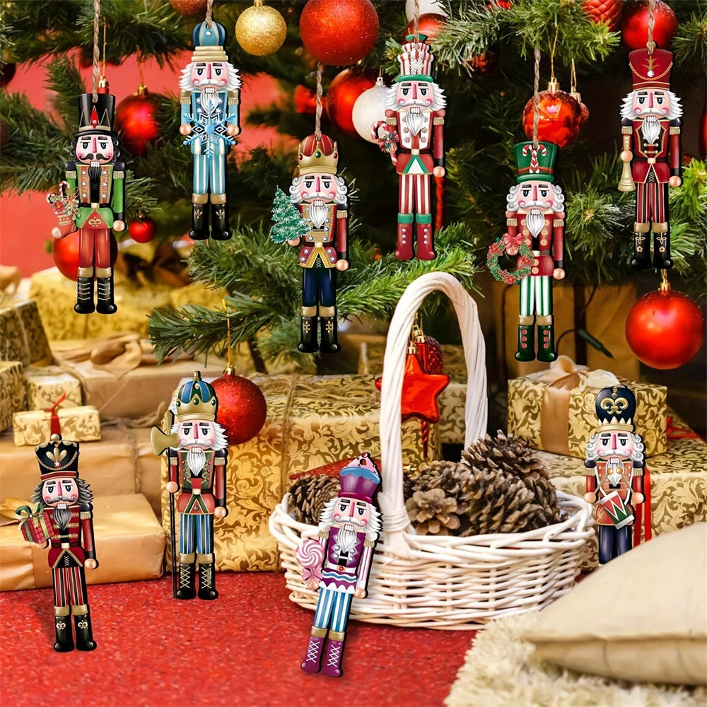 Christmas Nutcracker Ornament Set – 12 Wooden Hanging Decorations for Tree & Home (2025 Edition)
