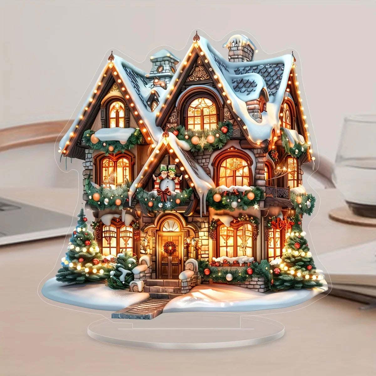 Bohemian Christmas Desktop Ornament – 2D Acrylic Festival Decoration for Bedroom & Seasonal Gifting (2025 Edition)