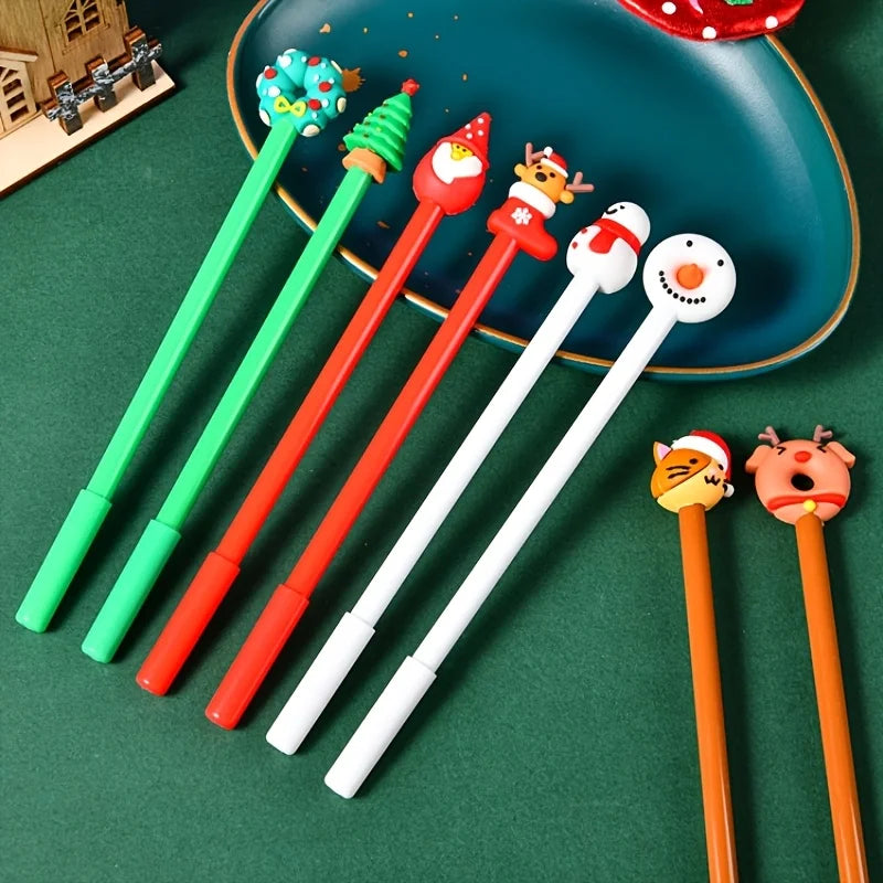 12‑Piece Christmas Neutral Pens – Holiday Stationery Set for Office, Study & Student Gifts