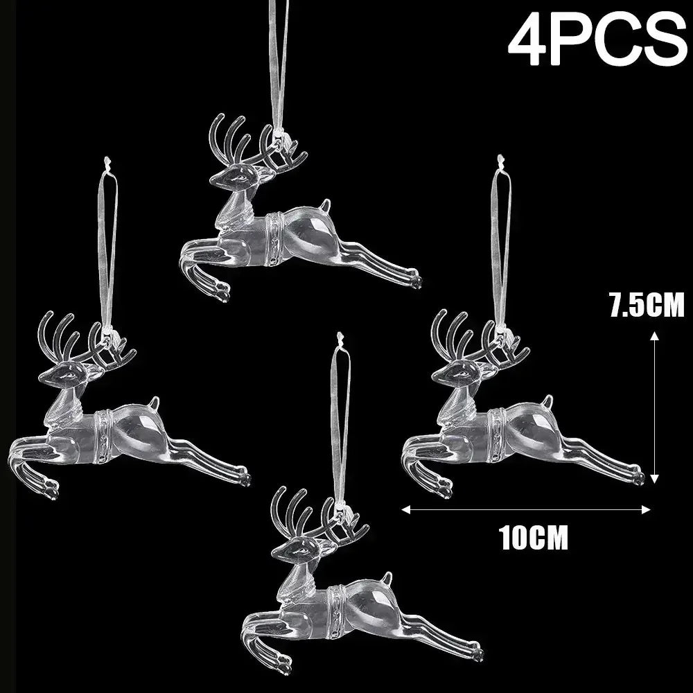 2/12-Piece Acrylic Snowflake & Icicle Ornaments – Crystal Clear Christmas Tree Pendants for Holiday & Winter Party Décor (2025 Edition)