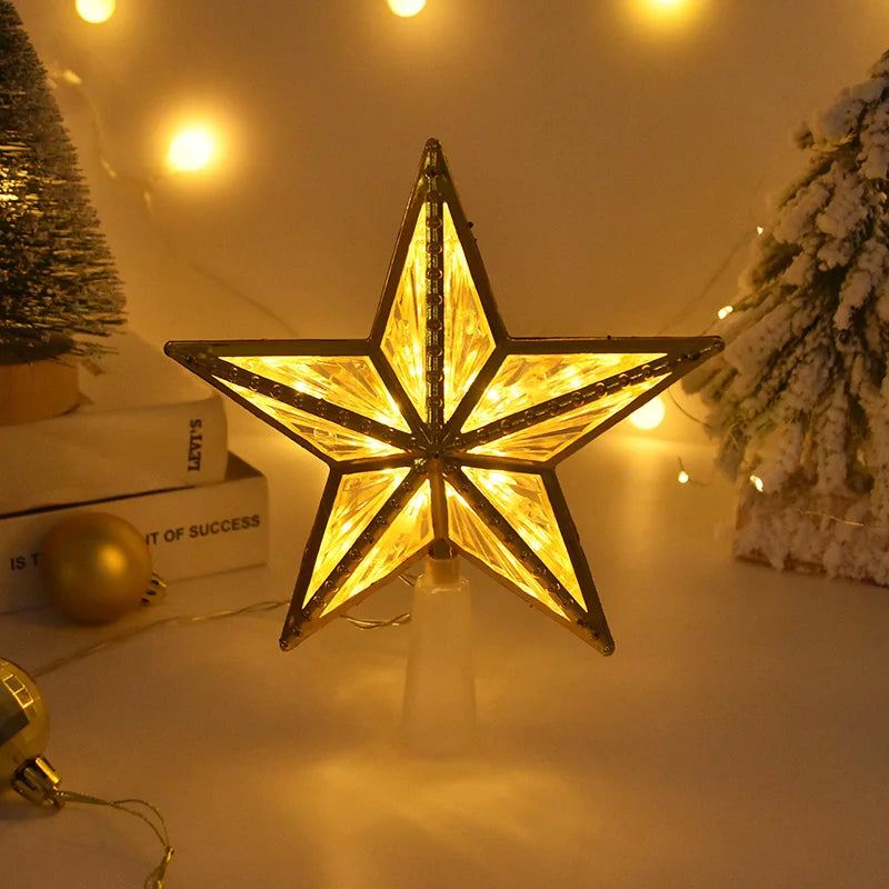 Battery-Powered Glowing Christmas Star Decoration – 3D Double-Sided LED Ornament for Tree, Fireplace & Indoor Styling (2025 Edition)