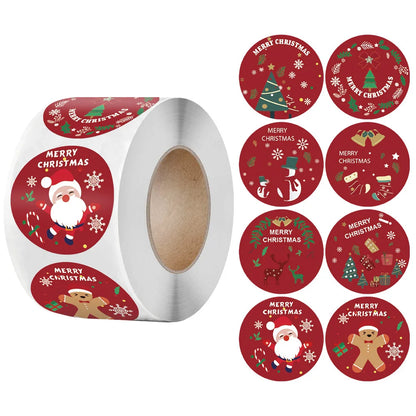 100–500 Christmas Seal Stickers – Round Paper Labels (25mm) for DIY Gift Wrapping, Crafts & Envelope Sealing (2025 Edition)