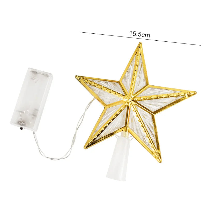 Battery-Powered Glowing Christmas Star Decoration – 3D Double-Sided LED Ornament for Tree, Fireplace & Indoor Styling (2025 Edition)