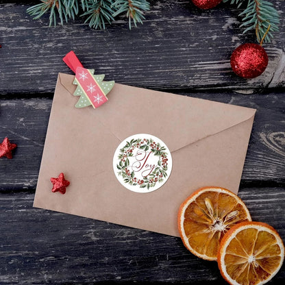 100–500 Christmas Stickers – Round Paper Labels (2.5cm) for Bedroom Décor, Gift Boxes & Festive Styling (2025 Edition)