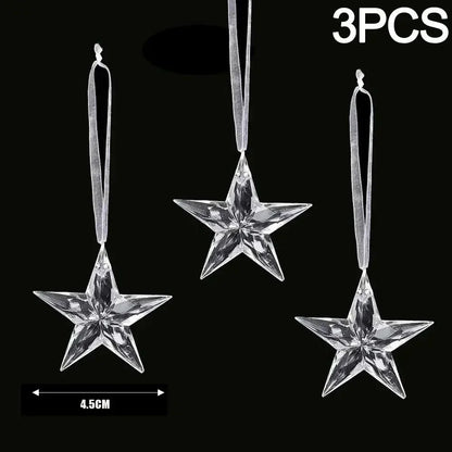 2/12-Piece Acrylic Snowflake & Icicle Ornaments – Crystal Clear Christmas Tree Pendants for Holiday & Winter Party Décor (2025 Edition)