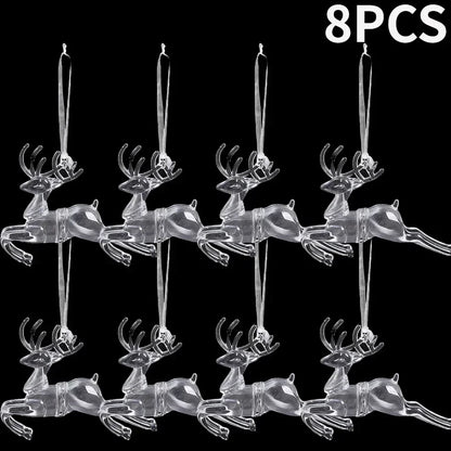 2/12-Piece Acrylic Snowflake & Icicle Ornaments – Crystal Clear Christmas Tree Pendants for Holiday & Winter Party Décor (2025 Edition)