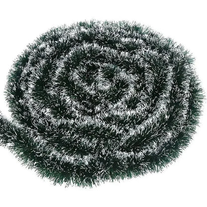 2–60M Green Christmas Tinsel Garland – Weather-Resistant Ribbon with Optional Pinecones, Berries & Lights for Indoor/Outdoor Holiday Décor (2025 Edition)