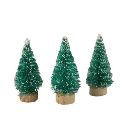 12-Piece Mini Sisal Silk Christmas Trees – 4.5cm Tabletop Ornaments for DIY Crafts, Party Décor & Festive Displays (2025 Edition)