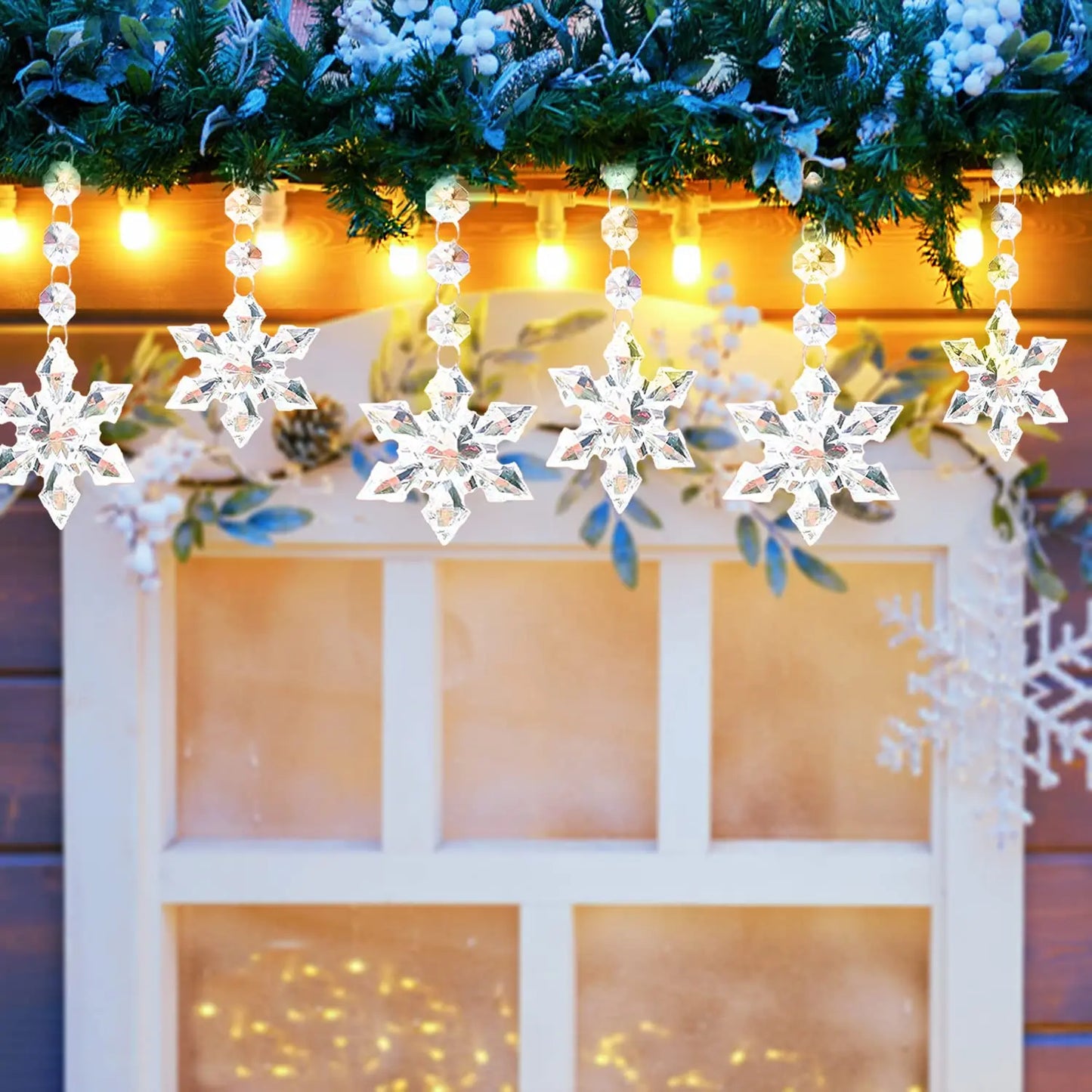 10/20/30 Clear Acrylic Snowflake Ornaments – Crystal Christmas Tree Decorations for Hanging & Holiday Styling (2025 Edition)