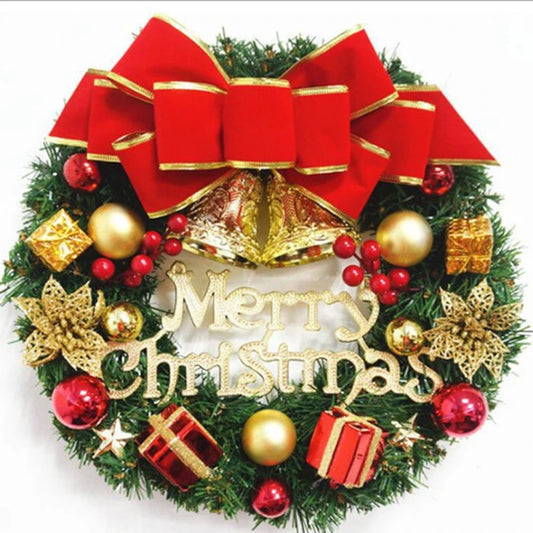 30cm White Wooden Christmas Wreath – Handmade Rattan Garland for Front Door, Window & Indoor Holiday Décor (2025 Edition)