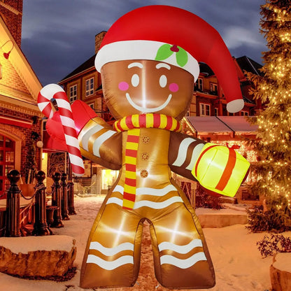 Christmas Inflatable Decoration with Built-In LED Lights – Polyester Ornament with UK Plug for Indoor & Outdoor Holiday Displays (2025 Edition)