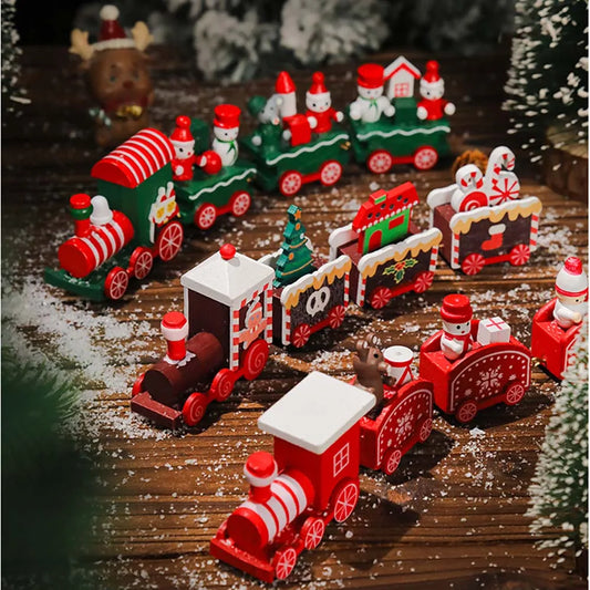 Christmas Wooden Train Ornament – Moving Train Decoration for Home, Noel & New Year 2025 Gifting