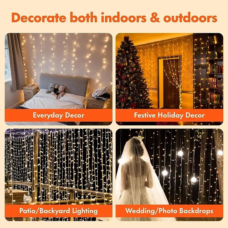 3M LED Curtain String Lights – USB-Powered Fairy Garland with 8 Modes (2025 Edition)