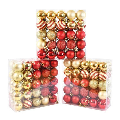 50-Piece Christmas Ball Ornaments – Boxed Hanging Tree Pendants for Holiday Décor, Parties & Gifting (2025 Edition)