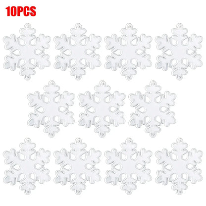 10-Piece Acrylic Snowflake Pendants – Transparent Crystal Ornaments for Christmas Tree & New Year Home Décor (2025 Edition)