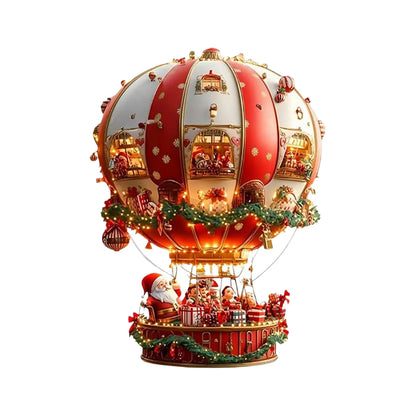 2D Acrylic Hot Air Balloon Christmas Window Pendant – Love Balloon Tree Decoration & Holiday Home Décor