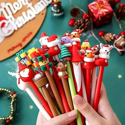 12‑Piece Christmas Neutral Pens – Holiday Stationery Set for Office, Study & Student Gifts