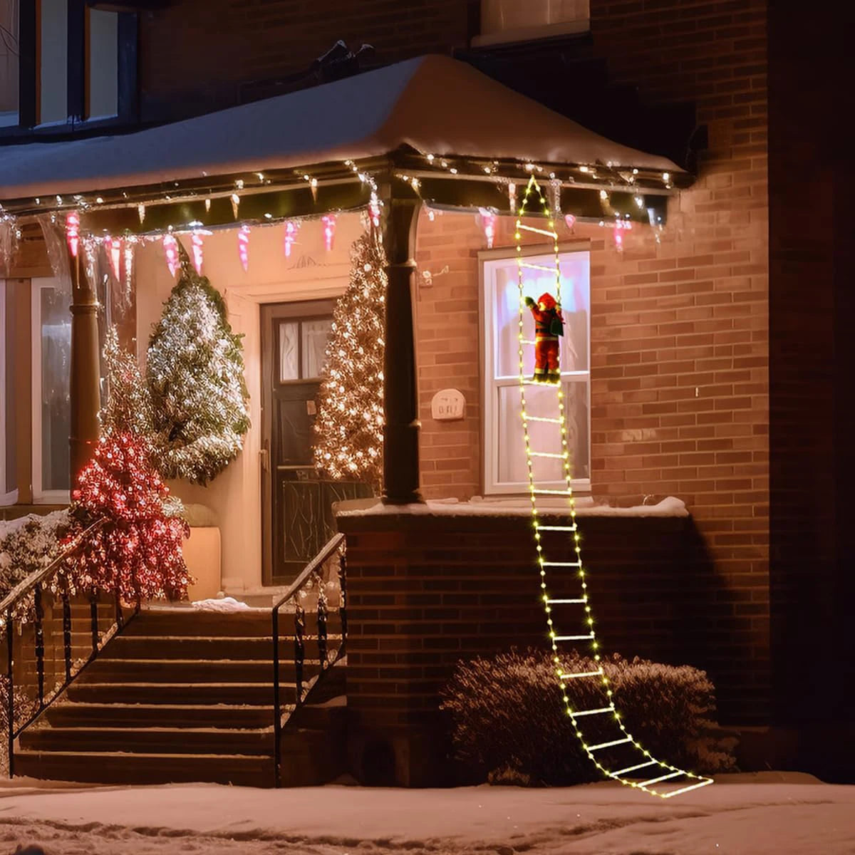 3M Santa Claus Climbing Ladder Decoration – Warm Light & Multicolour Festive Display for Indoor/Outdoor Christmas & New Year Styling (2025 Edition)