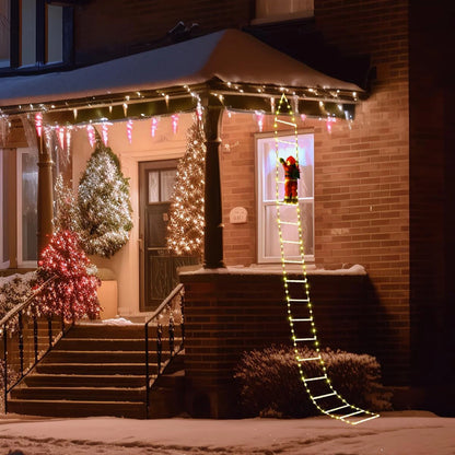 3M Santa Claus Climbing Ladder Decoration – Warm Light & Multicolour Festive Display for Indoor/Outdoor Christmas & New Year Styling (2025 Edition)