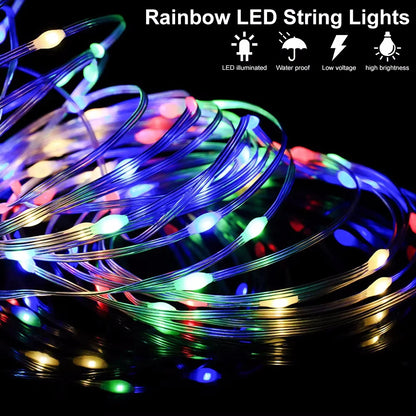 Dreamcolor Bluetooth LED Fairy Lights – RGBIC USB Garland for Christmas Tree, Wedding & Party Décor (2M–40M, IP65 Waterproof)