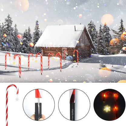 8pcs Solar Candy Cane Garden Lights – Waterproof LED Holiday Pathway Lights with 8 Functions for Christmas & New Year Décor (2025 Edition)