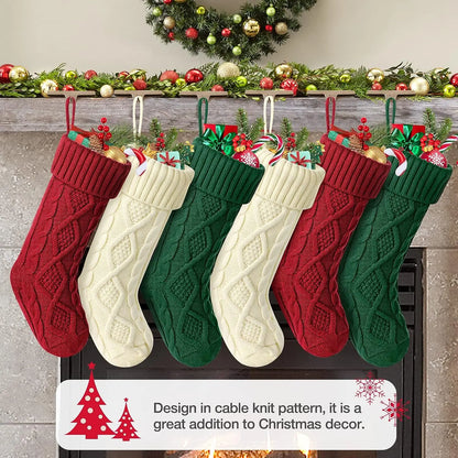 Large Cable Knit Christmas Stockings for Kids – Soft Holiday Decoration for Family Parties & Festive Gifting (2025 Edition)