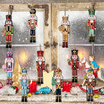 Christmas Nutcracker Ornament Set – 12 Wooden Hanging Decorations for Tree & Home (2025 Edition)