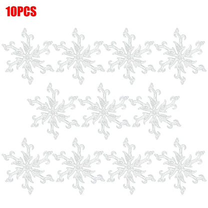 10-Piece Acrylic Snowflake Pendants – Transparent Crystal Ornaments for Christmas Tree & New Year Home Décor (2025 Edition)