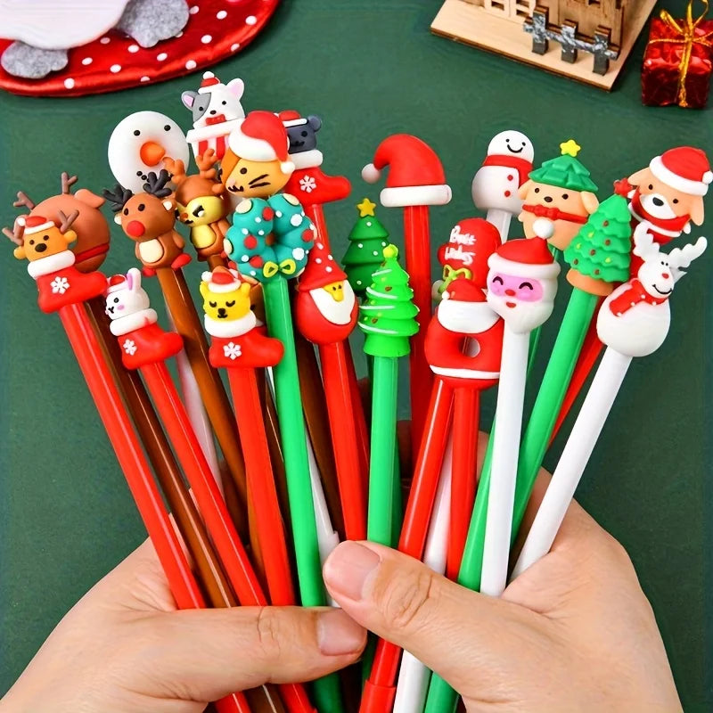 12‑Piece Christmas Neutral Pens – Holiday Stationery Set for Office, Study & Student Gifts