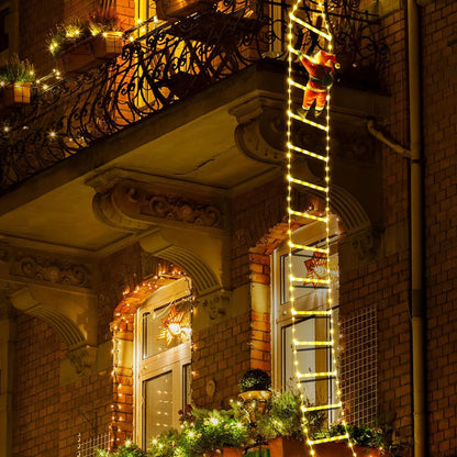 3M Santa Claus Climbing Ladder Decoration – Warm Light & Multicolour Festive Display for Indoor/Outdoor Christmas & New Year Styling (2025 Edition)
