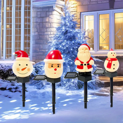 Solar-Powered Santa & Snowman Garden Light – Waterproof Christmas Lawn Stake for Outdoor Décor (2025 Edition)