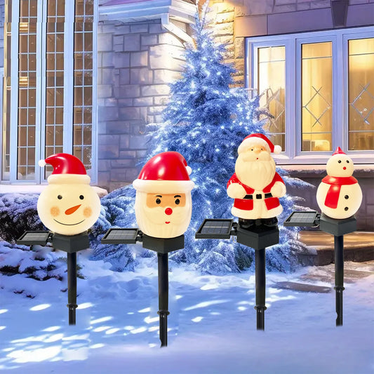 Solar-Powered Santa & Snowman Garden Light – Waterproof Christmas Lawn Stake for Outdoor Décor (2025 Edition)