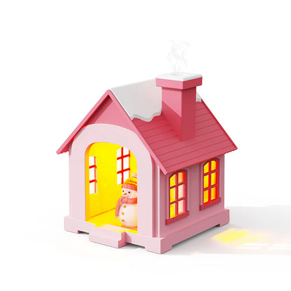 Micro Snow House Humidifier – 7-Colour LED Landscape Diffuser with Adjustable Mist Modes for Bedroom, Office & Car (2025 Edition)