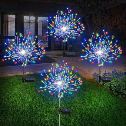 Solar Firework Fairy Lights – 1/2/4-Pack Outdoor LED Garden Decoration with 2 Modes for Christmas, Weddings & Pathway Lighting (2025 Edition)