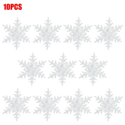 10-Piece Acrylic Snowflake Pendants – Transparent Crystal Ornaments for Christmas Tree & New Year Home Décor (2025 Edition)